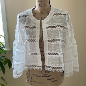 White summer crochet like jacket light weight